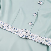 cheap Dresses-1950s Retro Vintage Tea Length Dress Swing Dress Flare Dress Short Sleeves Solid Color Fit &amp; Flare Fancy Dress Women's Valentine's Day Tea Party Casual Daily Adults' Dress Spring &amp; Summer
