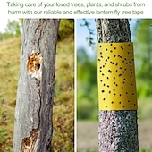 ieftine Gradinarit-Bandă adezivă pentru insecte târâtoare, 5 metri, pentru exterior, capcană lipicioasă galbenă, barieră lipicioasă, care protejează copacii, exterior, interior, pomi fructiferi, gazon, grădină,