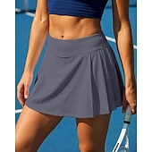 preiswerte Damenröcke &amp; Skorts-Damen Einfarbig Lässiger Rock Tennisröcke mit Shorts Sportrock Ärmellos Tasche Elastischer Bund Sportlich Leicht Elastisch Feuchtigkeitsableitend Atmungsaktiv Tennis Golfspiel Laufen Rock Dunkelrosa
