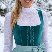 abordables Mujeres-Cerveza Oktoberfest Oktoberfest Vestidos Falda acampanada Trachtenkleader Oktoberfest / Cerveza bávaro Viena prados Mujer Carnaval Fiesta Festival de Cerveza Paño de estilo tradicional Vestido