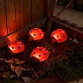 halpa Pathway Lights &amp; Lanterns-4kpl 0.5 W Aurinkopaneeli LED-valot Aurikoladattava Vedenkestävä Koristeltu Lämmin valkoinen 1.2 V Ulkovalaistus Piha Puutarha 1 LED-helmet Joulu kiitospäivä Ystävänpäivä