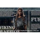 abordables Capas &amp; Capa-Retro Antiguo Medieval Renacimiento Capa Chales Disfraz de piel sintética Guerrero Vikingo Disfraz Mujer Vikingo Víspera de Todos los Santos Carnaval Rendimiento Fiesta LARP Adultos Chal