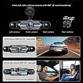 economico DVR per auto-Telecamera da cruscotto a 3 canali per abitacolo anteriore e posteriore, telecamera per auto tripla 1080p con obiettivo girevole, telecamera da cruscotto HD per auto, sensore G, registrazione in loop,