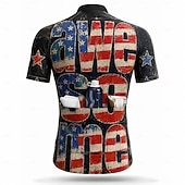  America's 250th Anniversary Men's Rash Guard Cycling Jersey American US Flag Short Sleeve Bike Jersey Top with 3 Rear Pockets UV Resistant Quick Dry With Pockets Front Zipper Sports Blue Clothing