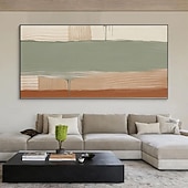 cheap Abstract Paintings-3D Textured Green Terracotta Abstract Art Plaster Block Texture Wall Decor Large Minimalist Palette Knife Art Earth Tone Wall Accent