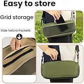  Banqueta dobrável tipo mochila, banqueta dobrável portátil com bolsa de transporte, assento compacto para uso externo para adultos com alça de ombro, suporta até 136 kg (300 lbs) para camping, pesca,