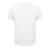 economico T-shirt in Cotone e Lino-Per uomo Maglietta Maglietta in lino Manica Corta Maniche Corte Scollo a V Primavera &amp; Estate Estate Primavera Semplice Moda Designer Essenziale Morbido Casuale Vacanza Streetwear Blu Bianco Nero