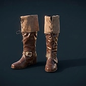 voordelige Schoenen-Retro vintage Middeleeuws Renaissance Schoenen Laarzen Piraat Viking Elf Kostuum Voor heren Viking Fantasie Halloween Carnaval Prestatie Feest LARP Volwassenen Schoenen