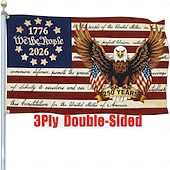 abordables 250º Aniversario-Bandera del 250 aniversario de EE. UU., artículos de merchandising, decoraciones, bandera de EE. UU., patriótica, Betsy Ross, 4 de julio, nosotros el pueblo, 1776, banderas para exteriores, 3x5, doble cara