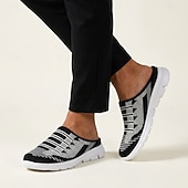 economico Zoccoli e pianelle da uomo-Sneakers slip-on da uomo in maglia traspirante, scarpe da passeggio leggere, scarpe casual flessibili per viaggi, attività all'aperto e uso quotidiano.