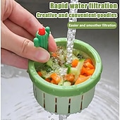 economico Stoccaggio cucina-4/6 pezzi filtro di scarico per lavello da cucina a forma di cactus, cestello di svuotamento automatico a pressione, filtro raccogli-rifiuti da cucina, rete filtrante per lavello a forma di cactus