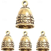 voordelige Feest benodigdheden-Verpakking van 4/8 vintage kleine belletjes, reliëf antieke bronzen knutselbelletjes voor zelfgemaakte windgong, sieradenbedeltjes, halsbanden voor huisdieren, rustieke woondecoratie en
