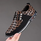 economico Scarpe Casual con Lacci-Sneakers casual da uomo nere e rosse con stampa, allacciate, leggere e comode, perfette per camminare, ideali per feste, banchetti, serate fuori e per lo stile street di tutti i giorni.