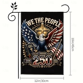 cheap Garden Flag-2PCS 250th Anniversary USA Flag Double Sided Outdoor Patriotic Garden Flag with Statue of Liberty, 4th of July Decorations for US 250th Celebration, USA Merchandise, Commemorative 1776-2026