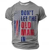  Tricou bărbătesc „Nu lăsați bătrânul cu grafică”, cu steag american, patriotic, distressed, croială regulată, negru, designer, îmbrăcăminte, mărime S, M, L, XL, XXL, XXXL