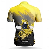 voordelige Heren shirts-Heren Wielrenshirt Geometrisch Korte mouw Fietsen Shirt Kleding Bovenlichaam met 3 achterzakken UV-bestendig Sneldrogend Met zakken Ademend Sport blauw Geel Paars Kleding