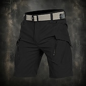 cheap Outdoor-Men's Lightweight Cargo Shorts Comfort Waist Tactical Cargo Shorts Quick Dry Multi Pocket Plain Knee Length Casual Outdoor Streetwear Fashion Streetwear Khaki Black Inelastic