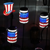 economico Illuminazione vialetto-Luci a mosaico impermeabili a forma di bandiera americana in due pezzi per il 250° anniversario dell'indipendenza degli Stati Uniti (4 luglio), perfette per esterni, patio, giardino, terrazza, scalini