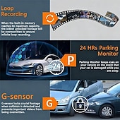 economico DVR per auto-Telecamera da cruscotto a 3 canali per abitacolo anteriore e posteriore, telecamera per auto tripla 1080p con obiettivo girevole, telecamera da cruscotto HD per auto, sensore G, registrazione in loop,