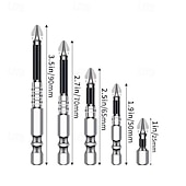 cheap Drill Bit Set-15pcs K5 Anti-Slip Shock-Resistant Threaded Drill Bit Set, Suitable for Electric Screwdrivers, High Hardness, Anti-Slip, Shockproof Magnetic Drill Bits, Compatible with Electric and Manual Drills