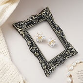 economico Cornici per foto-1PC, Black and Gold Mini Engraved Decorative Picture Frame Body, Resin Material DIY Decorative Small Item, Suitable for Photography Decoration Props, Wedding, Party and Other Scene Arrangements