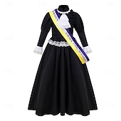 halpa Kleid-Victorian Medieval Renaissance Floor Length Dress Long Sleeves Princess Ball Gown Fancy Dress Girls' Halloween Carnival World Book Day Party Kid's Dress