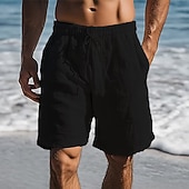economico Vacanza-Per uomo Pantaloncini Estivi Shorts da Spiaggia Pantaloncini larghi Coulisse Elastico in vita Puro Semplice Comodità Traspirante Lunghezza al ginocchio Casuale Quotidiano All'aperto Stile Classico
