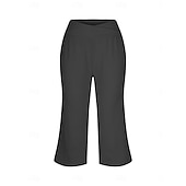 economico gamba larga e vita alta-Per donna Pantaloni capri Pantaloni da yoga Gamba larga Moda Streetwear Casual Lunghezza al polpaccio Misura del girovita medio Semplice Tasca Comodo Comodità Morbido Elasticizzato All'aperto Vacanza