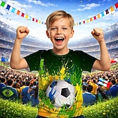 cheap Boy's 3D Sports &amp; Game-Boys' 3D Graphic Football Soccer T Shirts T shirt Tee Short Sleeve 3D Print Summer Spring Sports Fashion Streetwear Kids 4-12 Years Crew Neck Casual Daily Outdoor Regular Fit