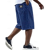 baratos Calções Estilo Casual-Homens Calção Shorts casuais Shorts de veludo cotelê Bolsos Cintura elástica Simples Tecido Conforto Respirável Comprimento do joelho Casual Ao ar livre Férias Férias Moda Preto Branco Micro-Elástica