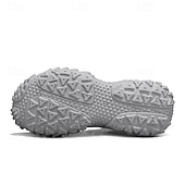 cheap Casual Sneakers-Men's Knit Sock Sneakers, Lace-Up Chunky Sole Walking Shoes, Breathable Sport Casual Shoes for Hiking, Travel, Daily Wear
