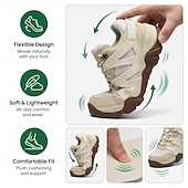 cheap Casual Sneakers-Men's Outdoor Hiking Shoes, Chunky Non-Slip Sole Lace-Up Sneakers, Comfortable Trail Walking Shoes for Travel, Camping