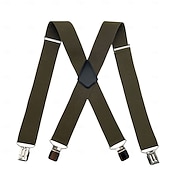  Herrhängslen med 4 klämmor, X-formade hängslen, elastiska justerbara hängslen för byxor (5 cm breda), slitstarka metallklämmor för vardagligt, formellt och utomhusbruk.