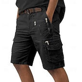 voordelige Buitenshuis-Voor heren Ladingbroek Cargoshorts Korte broek Casual korte broek Zak Elastische taille Effen Kuitlengte Casual Buiten Streetwear Modieus Streetwear Zwart Oranje Inelastisch
