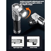 cheap Flashlights-Rechargeable Tactical Flashlights 1600 High Lumens 2 Light Sources,6 Modes, 90 Degree Rotating,Waterproof Working Light with Magnetic Base for Home Emergency, Outdoor, Camping