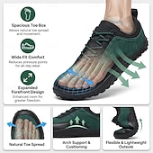 voordelige Casual Veterschoenen-Groene herenwandelschoenen, veterschoenen voor buiten, stevige wandelschoenen met antislipzool voor reizen, kamperen en dagelijks gebruik.