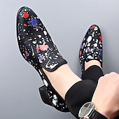 economico Mocassini-Scarpe eleganti da uomo slip-on con stampa astratta e punta affusolata, calzature di tendenza per uomini alla moda, ideali per feste, banchetti, balli di fine anno ed eventi serali di moda.