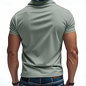  Homens Camisa de golfe Polos Piquê O negócio Casual gola pólo com nervuras Manga Curta Moda Básico Côr Sólida Botões Verão Primavera & Outono Normal Preto Branco Verde Claro Azul Marinho Cinzento