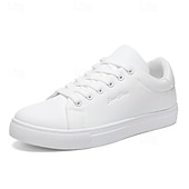 economico Scarpe Casual con Lacci-Scarpe da ginnastica basse bianche da uomo, scarpe casual stringate per camminare, scarpe comode e minimaliste per viaggiare e per l'uso quotidiano.