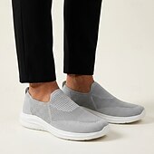 preiswerte Lässige Sandalen-Graue Herren-Sneaker zum Hineinschlüpfen, leicht, atmungsaktiv und bequem – lässige Low-Top-Sneaker für Alltag, Reisen, Pendeln und entspannte Wochenend-Looks.