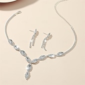 economico Parure di gioielli-Set di orecchini 2 Cromo Orecchini Per donna Moda Parure di gioielli Per Matrimonio