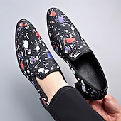 economico Mocassini-Scarpe eleganti da uomo slip-on con stampa astratta e punta affusolata, calzature di tendenza per uomini alla moda, ideali per feste, banchetti, balli di fine anno ed eventi serali di moda.
