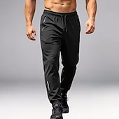 baratos calça casual-Homens Corredores Calças Calça casual Calças de secagem rápida Calças refrescantes Com Cordão Cintura elástica Bolso Com Zíper Côr Sólida Leve Pavio Humido Comprimento total Casual Diário Streetwear