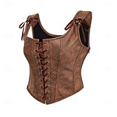 tanie Najfatalniejszy-Retro / vintage Średniowieczne Renesansowa Gorset Gorset na biust Pirat Ranger Rolnik Wiązanie Łódeczka Strój na bal maskowy Damskie Fantasy Halloween Karnawał Targi Renesansu LARP Dla dorosłych