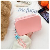 abordables Storage &amp; Organization-1pc Colorful Silicone Waterproof Cosmetic Bag, Portable Travel Makeup Organizer Pouch, Large Capacity Toiletry Storage Bag For Skincare, Makeup, Suitable For Vacation, Beach, Party, Birthday