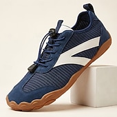 cheap Casual Lace-Up Shoes-Men's Navy Barefoot Shoes - Wide Toe Box Wide Fit Sneakers - Lightweight Breathable Big Toe Walking Shoes for Wide Feet, Travel, Daily Wear and Casual Outdoor Use