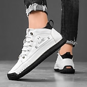 preiswerte Lässige Schnürschuhe-Weiße Herren-Sneaker, leichte Schnürschuhe für bequemes Gehen, ideal für Alltag, Reisen, Pendeln und einen minimalistischen, eleganten Freizeitlook.