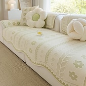 abordables Housse de canapé rafraîchissante-Tapis de canapé en soie glacée qui reste en place - housse rafraîchissante antidérapante pour les surfaces irrégulières &amp;Canapés d'angle - protection d'été monobloc pour meubles