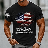  T-Shirt a Maniche Corte Collo Girocotolo Grafica Bandiera Americana Patriottica 1776 2026 per il 250° Anniversario Top Estivo Street