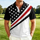  4 de julio de 2026, 250 aniversario Hombre Bandera estadounidense de los Estados Unidos Camisetas polo Manga Corta Camisas de polo Camisas con cuello Casual Ropa Deportiva Atuendo para festival